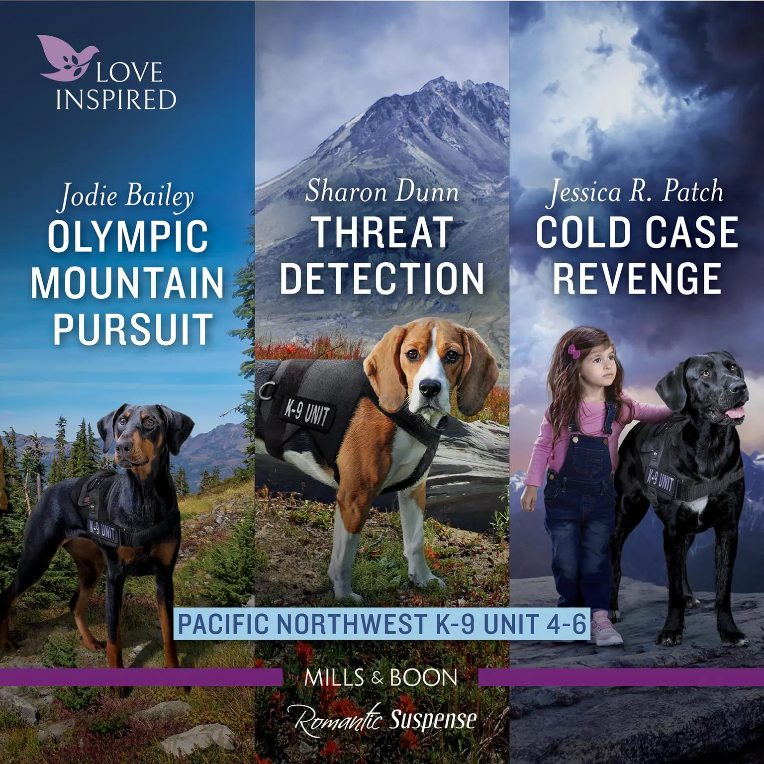 Pacific Northwest K-9 Unit books 4-6/Olympic Mountain Pursuit/Threat Detection/Cold Case Revenge Audiobook, by Jessica R. Patch