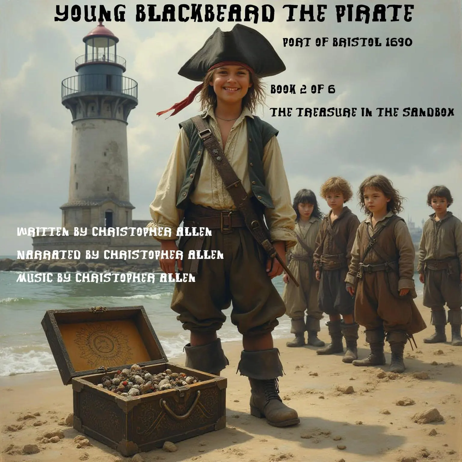 Young Blackbeard the Pirate - Port of Brstol 1690: Book 2 of 6 - The Treasure in the Sandbox Audiobook, by Christopher Allen